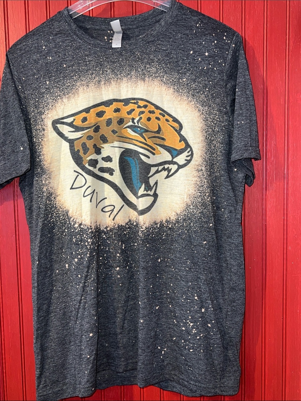 Next Level Apparel Charcoal Bleached Jaguar DUVAL Graphic Tee M